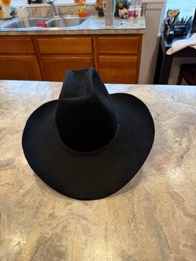 Bailey cowboy fitted men’s size 7 1/8 black wool western USA 4 inch brim